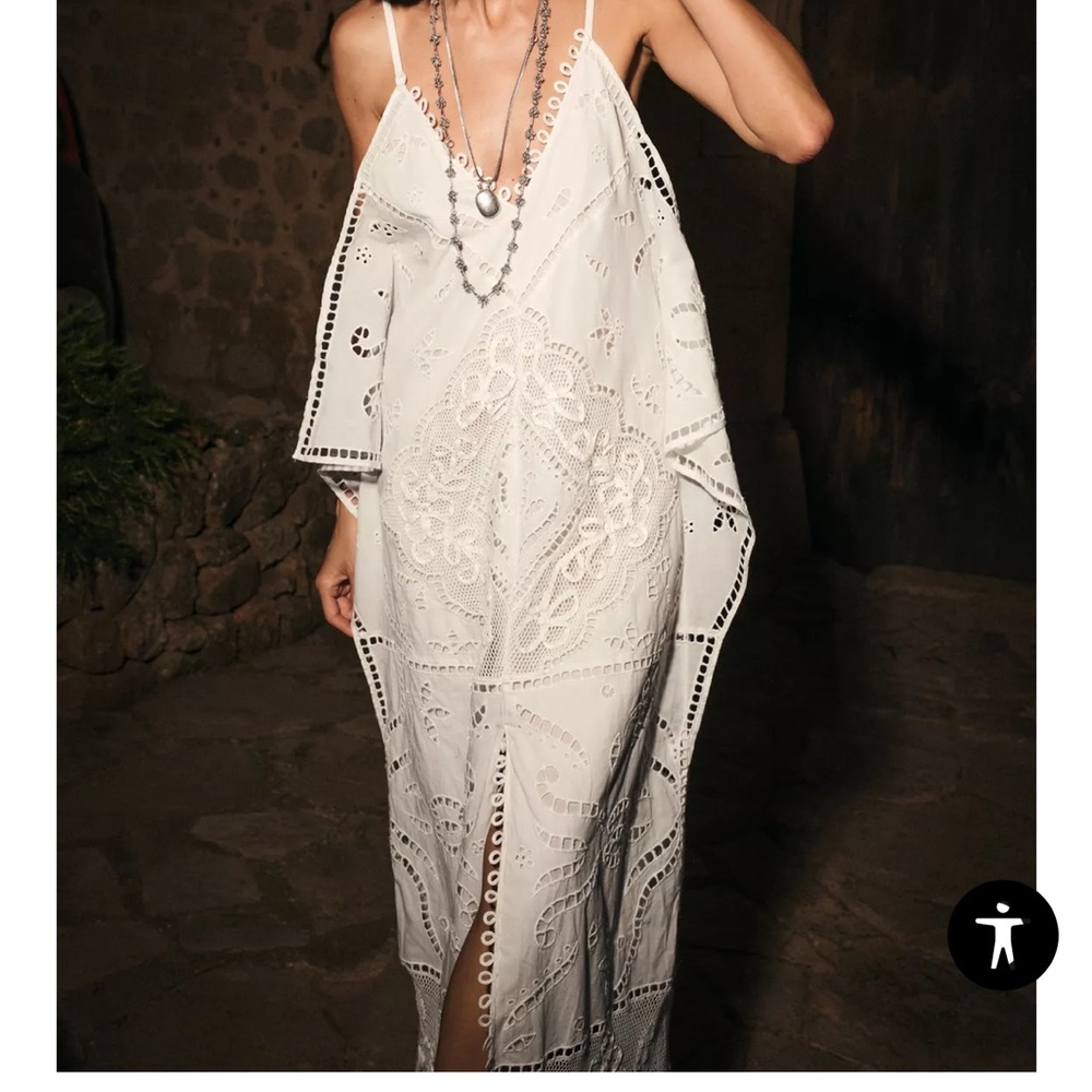 Zara White Eyelet Dress
